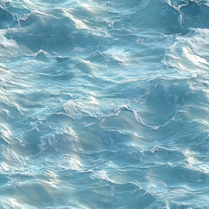 Ocean Water Featuring Realistic Waves and Foam seamless PBR texture preview