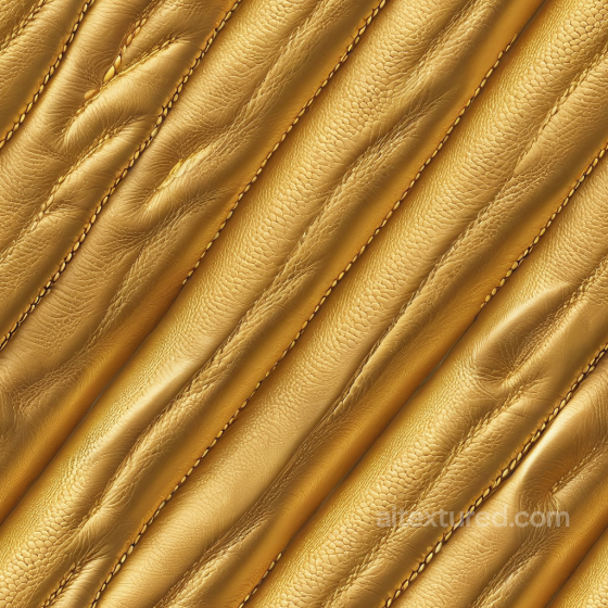 Golden Quilted Leather PBR Texture with Stitched Padded Panels Leather texture preview