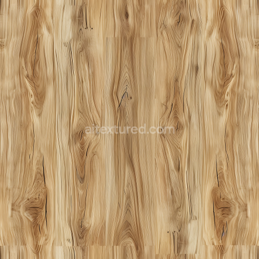 Seamless 3D PBR Texture of Light Oak Wood Planks with Natural Knots and Grain