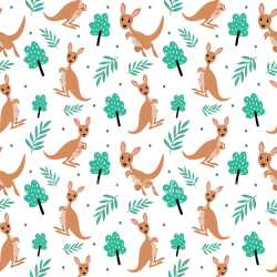 Pattern Bundle - Seamless 3D Cartoon Kangaroo Pattern PBR Texture with Playful Green Foliage texture preview