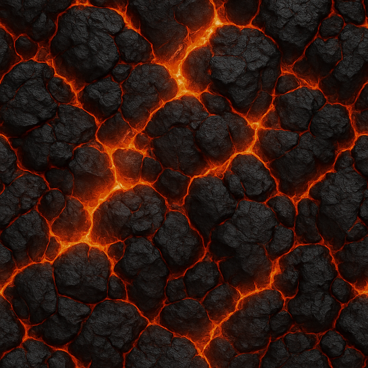 Glowing Volcanic Rock seamless PBR texture preview