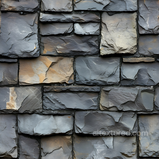 Weathered Slate Stone Wall PBR Texture with Rough Fractured Surfaces seamless Stone PBR texture
