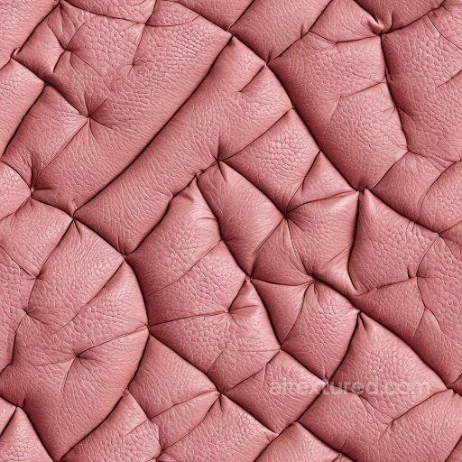 Pink Quilted Pebbled Leather PBR Texture with Wrinkles and Folds seamless Leather PBR texture