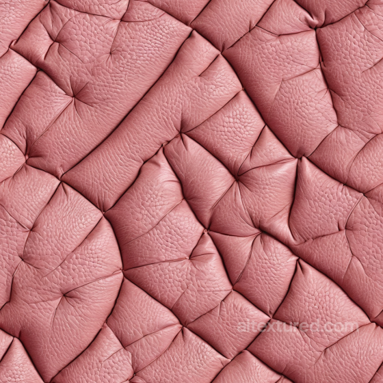 Pink Quilted Pebbled Leather PBR Texture with Wrinkles and Folds Leather texture preview