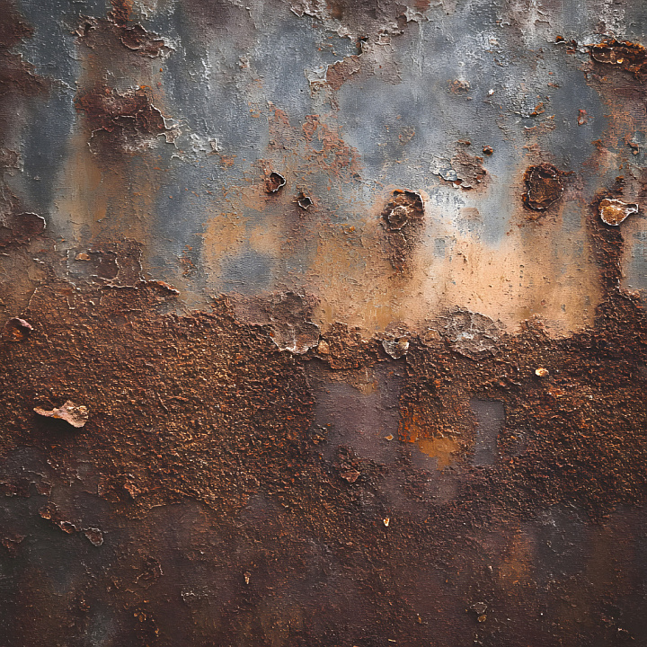 Rusty Metal with Chipped Paint and Corrosion seamless PBR texture preview
