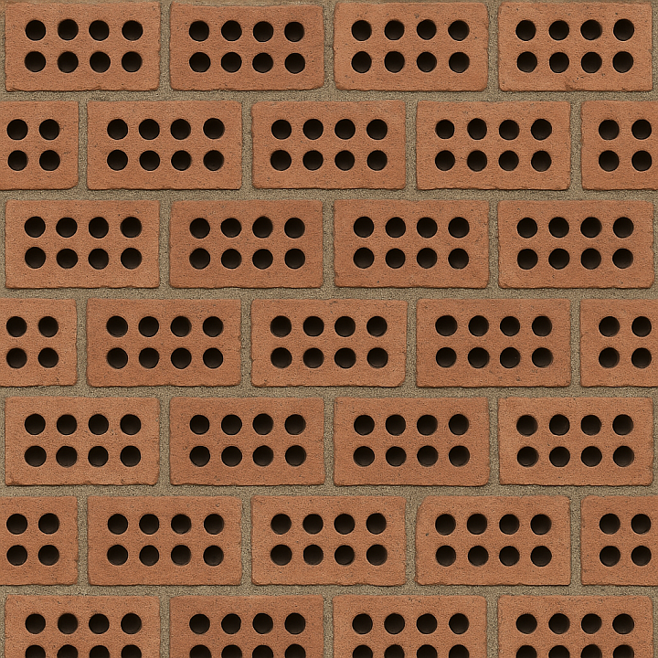 Perforated Bricks Ventilation Pattern Brick seamless PBR texture preview