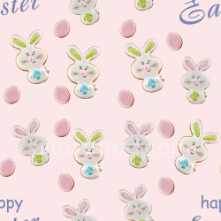 seamless Seamless 3D PBR Easter Bunny and Polka Dot Egg Digital Paper Texture texture 8k free download PBR