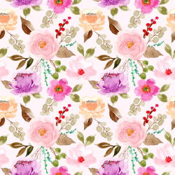 seamless Seamless 3D PBR Watercolor Floral Texture with Pastel Pink and Lavender Flowers texture 8k free download PBR