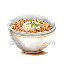 seamless Breakfast Bowl with Wild Rice Cereal and Creamy Topping Illustration texture 8k free download PBR