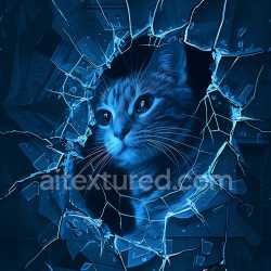 seamless Seamless 3D cracked and shattered glass PBR texture with shattered holes and blue tinted pattern texture 8k free download PBR