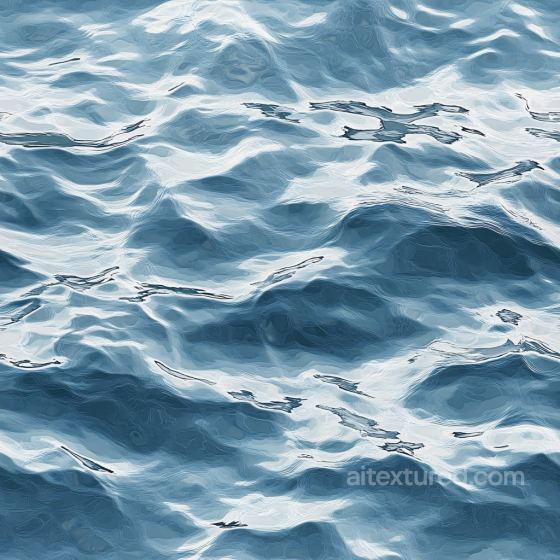 Water PBR Texture of Stylized Ocean Surface with Reflective Waves Water texture preview