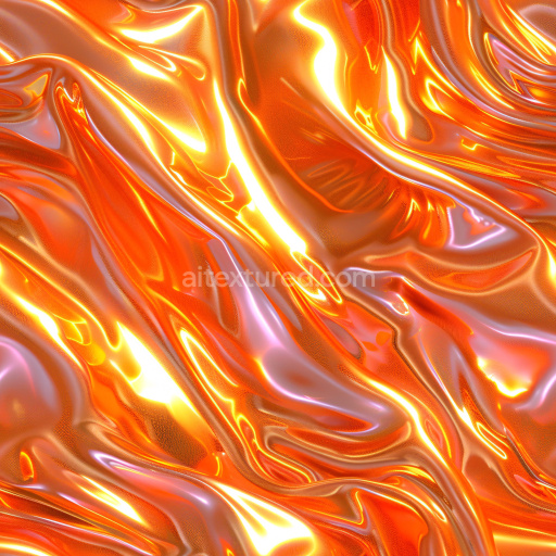 Seamless 4K PBR Glossy Liquid Texture in Vibrant Orange with Smooth Reflective Surface