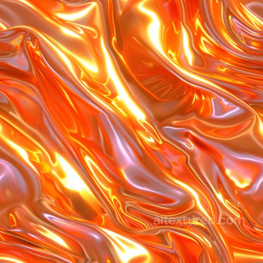 Seamless 4K PBR Glossy Liquid Texture in Vibrant Orange with Smooth Reflective Surface texture preview