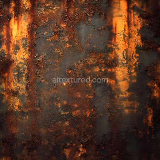 Seamless 3D PBR Rusty Metal Texture with Corroded Holes and Rough Surface