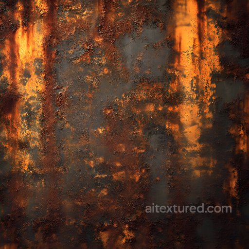 Rusty Metal Texture with Corroded Holes and Rough Surface seamless Rust PBR texture