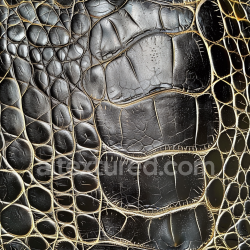 seamless Seamless 3D Crocodile Embossed Black Leather PBR Texture with High-Gloss Finish texture 8k free download PBR