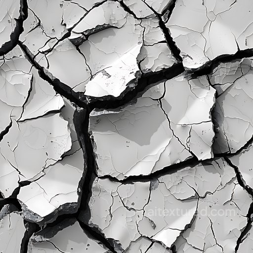 Cracked Concrete Texture With Deep Jagged Fractures And Chipped Edges seamless Cracked & Holes PBR texture