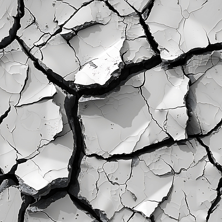 Cracked Concrete With Deep Jagged Fractures And Chipped Edges seamless PBR texture preview