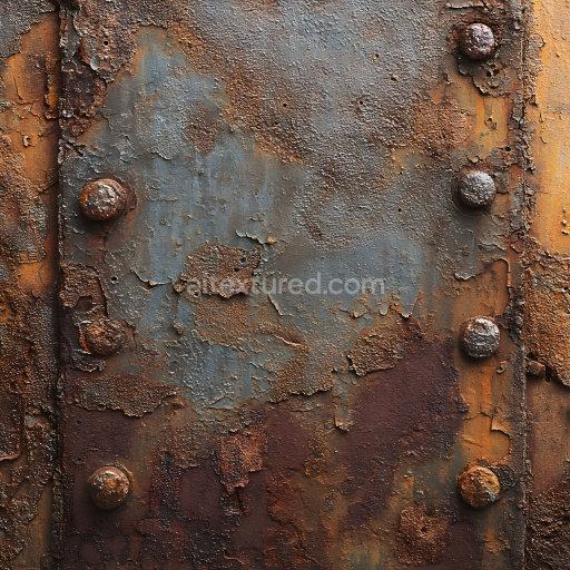 Seamless 3D Rusty Metal PBR Texture with Cracked and Peeling Paint