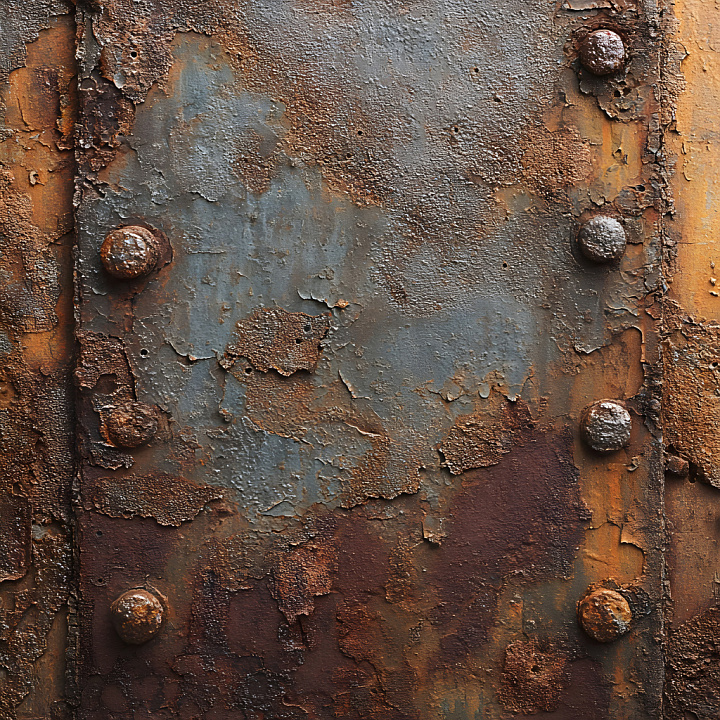 Rusty Metal with Cracked and Peeling Paint seamless PBR texture preview