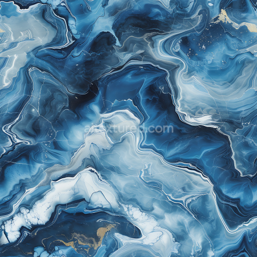 Seamless 3D Blue Marble PBR Texture with Fluid Veins and Gold Highlights