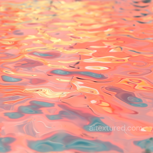 Water PBR Texture Featuring Stylized Colorful Surface with Smooth Wave Ripples seamless Water PBR texture