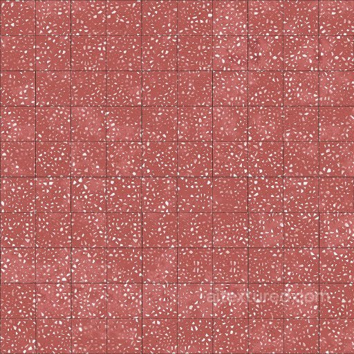 Red or Pink Terrazzo Tile Texture with Black and White Fragments | Free PBR seamless Marble PBR texture