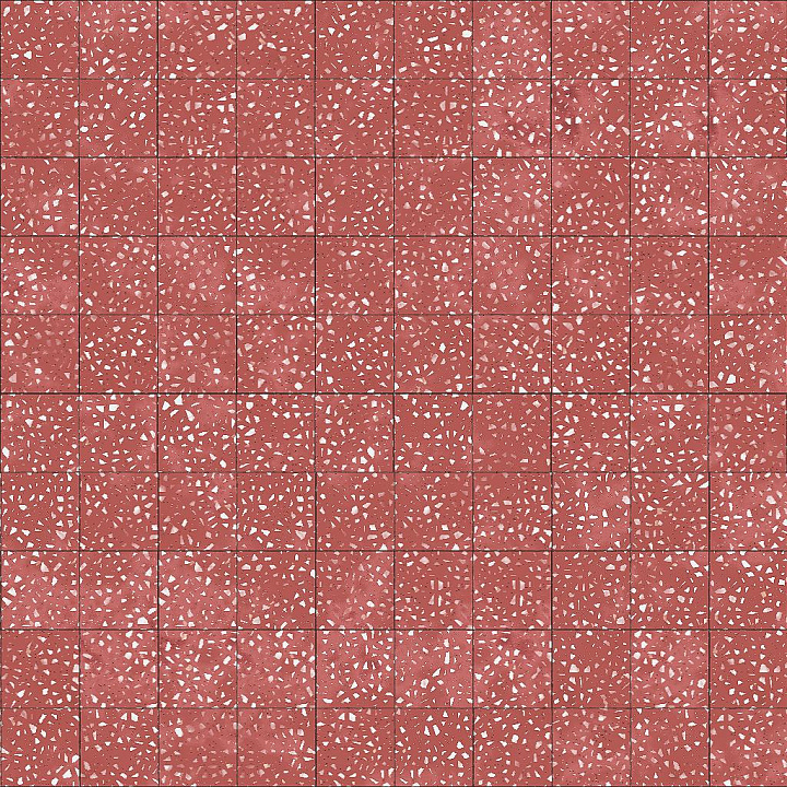 Red or Pink Terrazzo Tile with Black and White Fragments seamless PBR texture preview