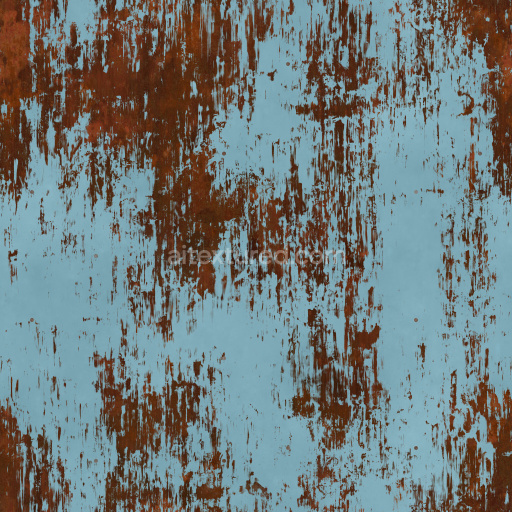 Corrugated Steel Metal Rusty Blue Weathered Rough Industrial Grungy Pbr