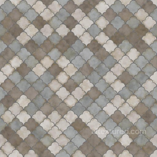 Fan Shaped Moroccan Tile Texture | Free PBR seamless Tile PBR texture