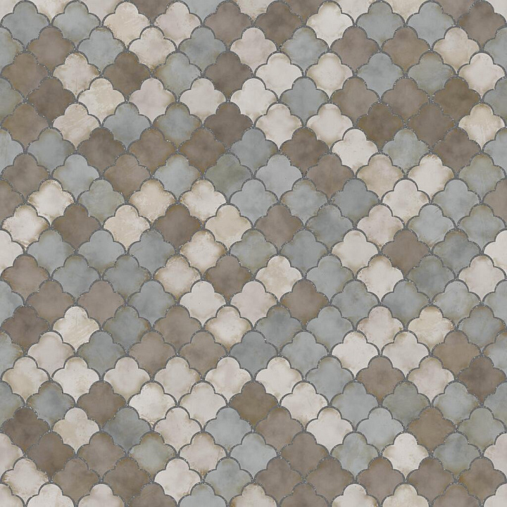 Fan Shaped Moroccan Tile seamless PBR texture preview