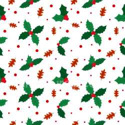 Pattern Bundle - Seamless 3D Pattern PBR Texture with Holly Leaves and Oak Acorns in Festive Holiday Colors texture preview