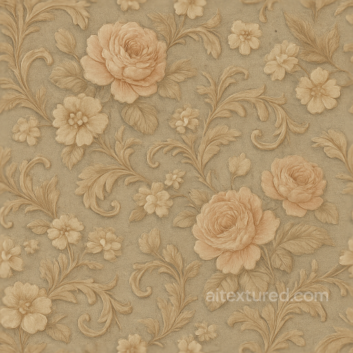 Tapestry Floral Wallpaper With Textured Soft Touch seamless Wallpaper PBR texture