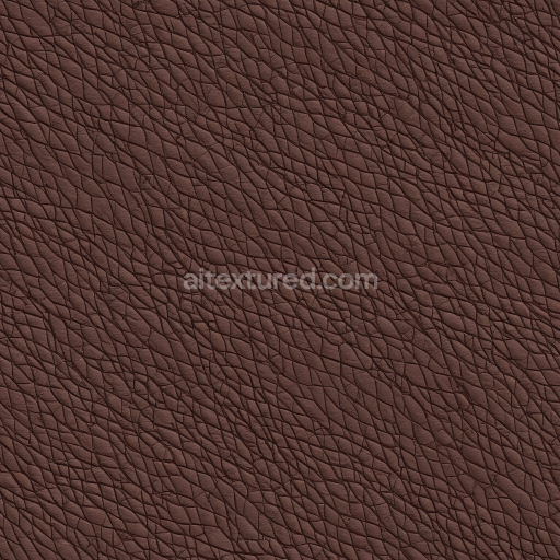 Seamless 3D Rough Cracked Brown Leather PBR Texture with Detailed Grain