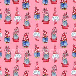 seamless Seamless 3D PBR Texture with Cute Valentine Gnome Pattern on Pink Background texture 8k free download PBR