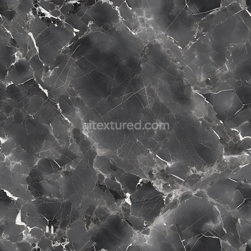 Seamless 3D PBR Texture of Elegant Charcoal Gray Marble with Fine Veins