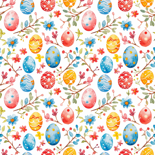 All Easter Digital paper Texture of Colorful Watercolor Easter Eggs and Floral Pattern seamless All Easter Digital paper PBR texture