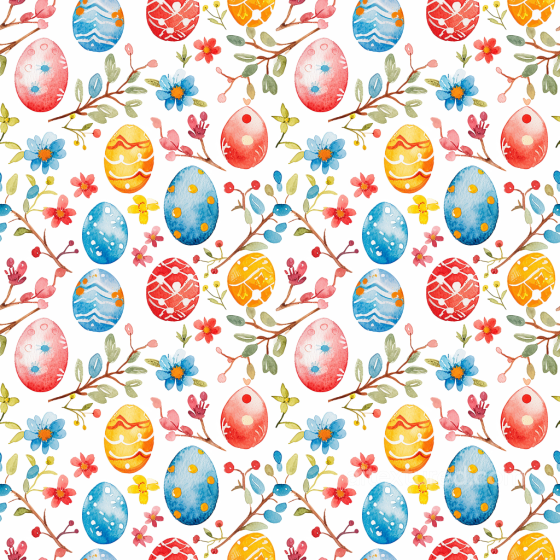 All Easter Digital paper Texture of Colorful Watercolor Easter Eggs and Floral Pattern All Easter Digital paper texture preview