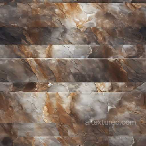 Brown and Gray Marble Steps PBR Texture with Polished Stone Veins seamless Marble PBR texture