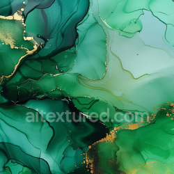 seamless Seamless 3D Alcohol Ink PBR Texture Featuring Emerald Green Swirls with Gold Veining texture 8k free download PBR
