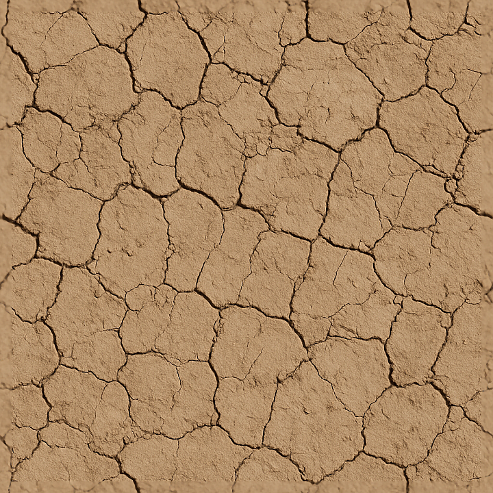 Dry Cracked Mud Ground Surface For Realistic Terrains seamless PBR texture preview