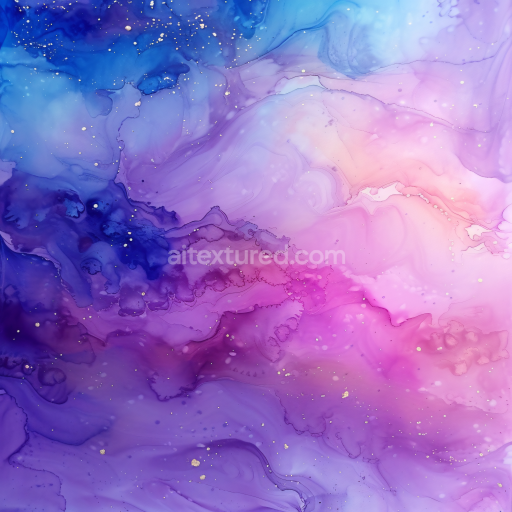 Seamless 3D Alcohol Ink PBR Texture Featuring Ethereal Purple and Pink Swirls