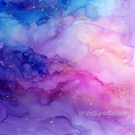 Alcohol Ink PBR Texture Featuring Ethereal Purple and Pink Swirls seamless Alcohol ink PBR texture
