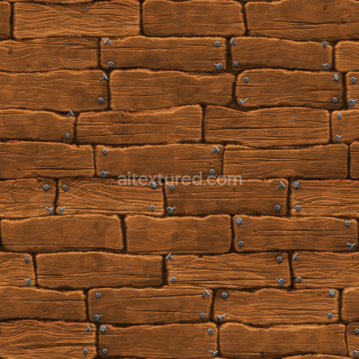 Stylized Cartoon Floor Planks Wood — Seamless PBR Texture