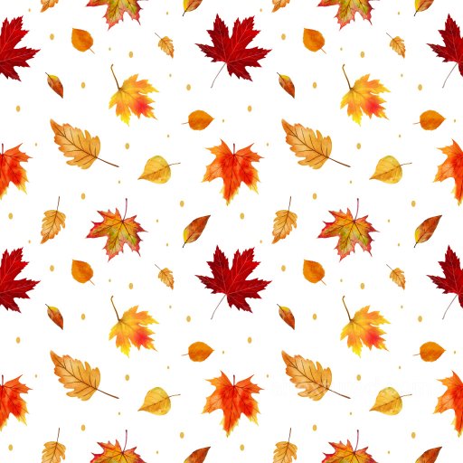 Pattern PBR Texture with Colorful Autumn Leaves Motif seamless Pattern Bundle PBR texture