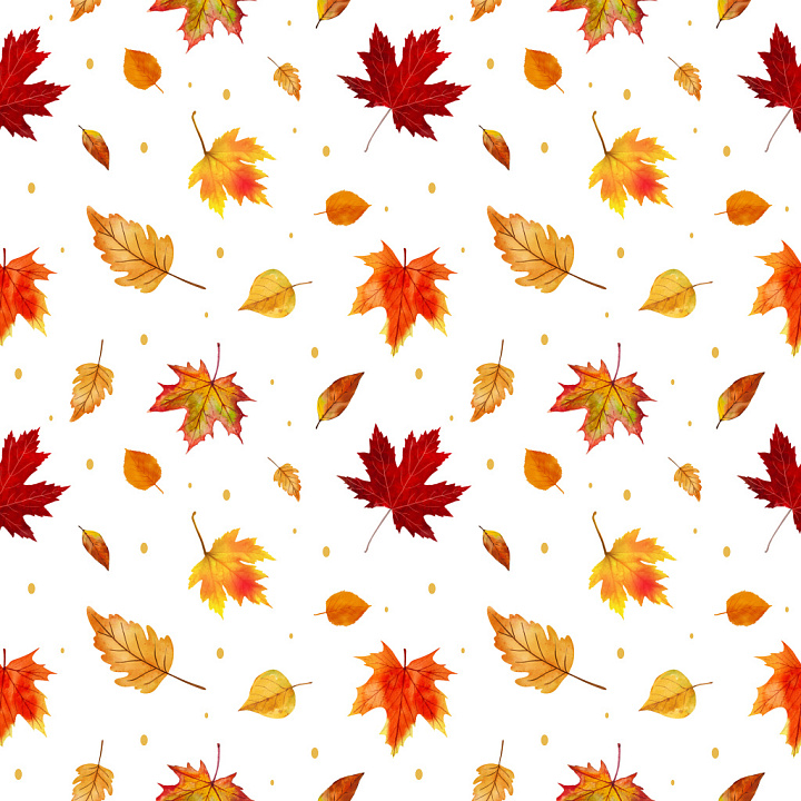 Pattern with Colorful Autumn Leaves Motif seamless PBR texture preview