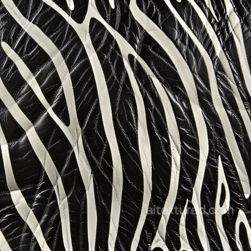 Glossy Black Leather Texture with White Abstract Patterns seamless Leather PBR texture