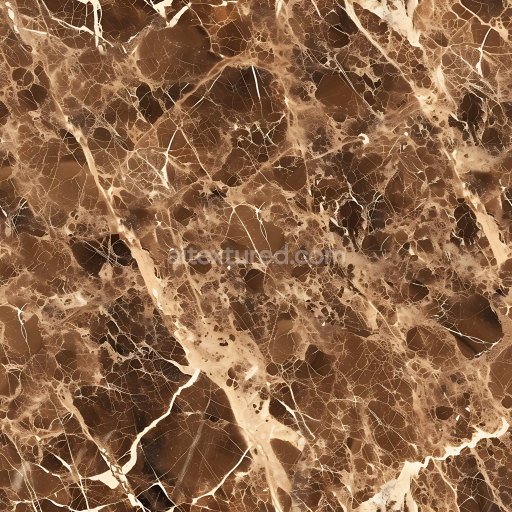 Seamless 3D Emperador Brown Marble PBR Texture with Natural Veins and Polished Finish