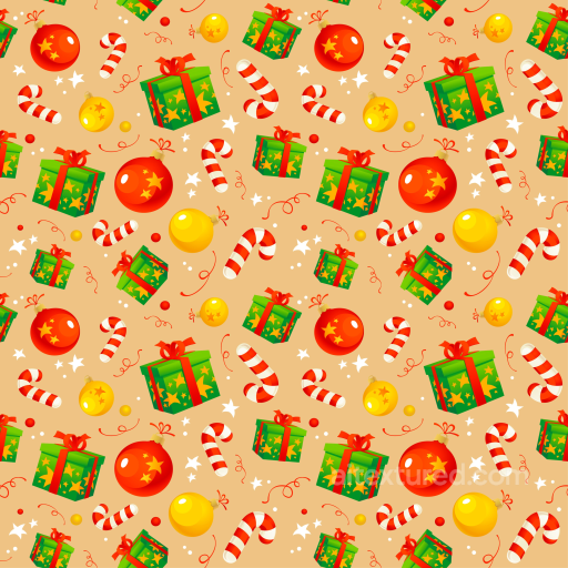 Holiday Wrapping Paper Texture with Christmas Ornaments and Candy Canes seamless All Christmas Digital paper PBR texture