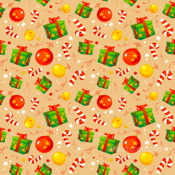 Holiday Wrapping Paper Texture with Christmas Ornaments and Candy Canes All Christmas Digital paper texture preview